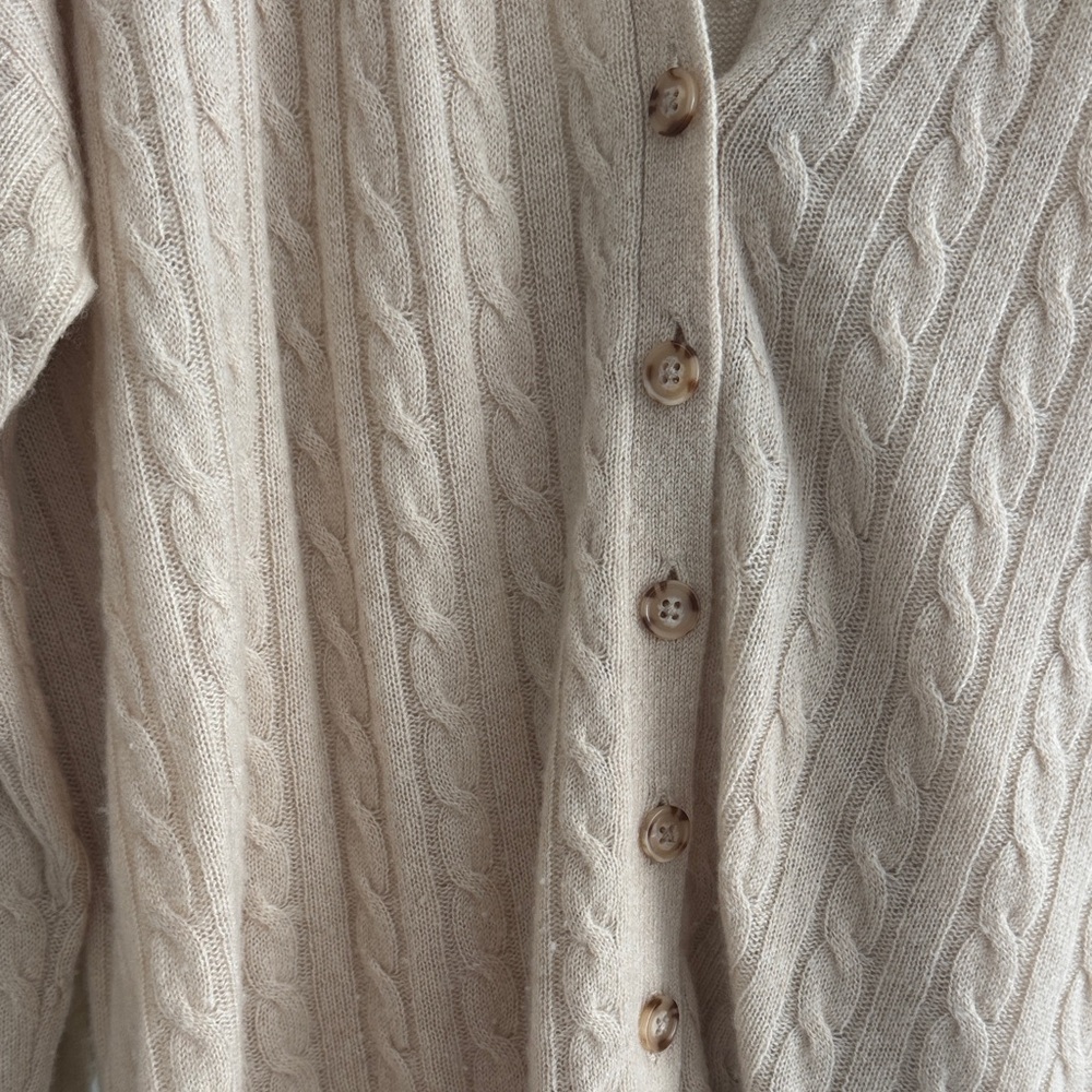 Reformation Cable-Knit V-Neck Cardigan size medium - Picture 3 of 4